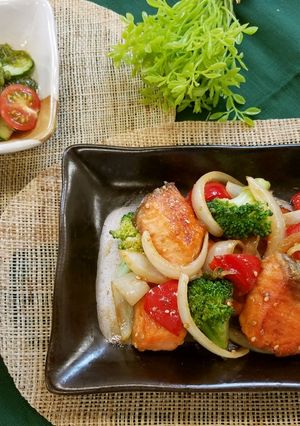 彩り野菜のごま照り焼き(健康食)-レシピのメイン写真