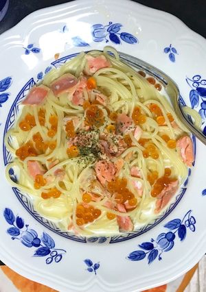映え〜♡鮭といくらのクリームパスタ☆-レシピのメイン写真
