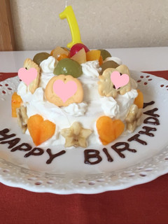 1歳 誕生日ケーキ(ヨーグルトクリーム)-レシピのメイン写真