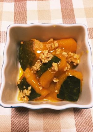 かぼちゃのそぼろ煮（常備菜豚ミンチ）-レシピのメイン写真