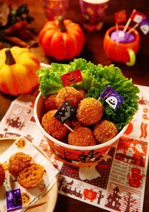 ハロウィンにも★ミニミニかぼちゃコロッケ-レシピのメイン写真