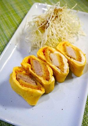 お弁当！卵焼き☆とんかつマキマキ-レシピのメイン写真