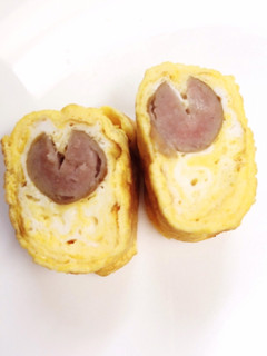 *ハートウインナーの卵焼き*-レシピのメイン写真