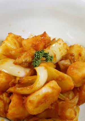 高砂の峰で！じゃがいものトマト炒め-レシピのメイン写真