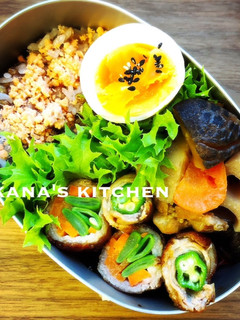 女子高生の野菜の肉巻きと筑前煮弁当♪♪-レシピのメイン写真