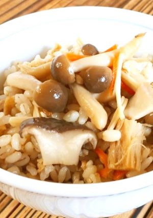 長寿牡蠣だし　きのこ炊き込みご飯-レシピのメイン写真