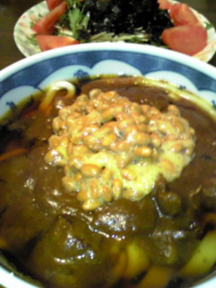 納豆ののったカレーうどん-レシピのメイン写真