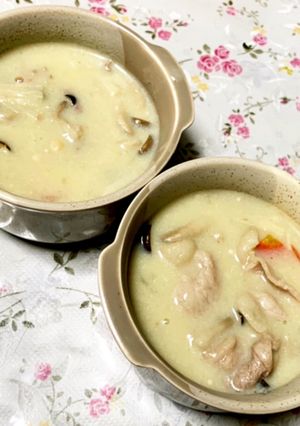 豚肉と根菜の和風クリームスープ-レシピのメイン写真
