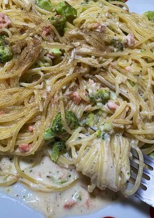 塩分2:鮭とブロッコリーのクリームパスタ-レシピのメイン写真