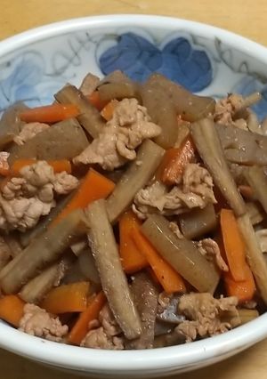 根菜と豚肉の甘辛煮-レシピのメイン写真