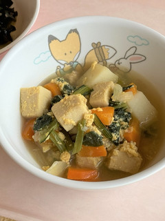 高野豆腐の卵とじ(保育園・こども園給食)-レシピのメイン写真