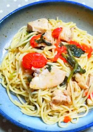 チキンとミニトマト・ほうれん草のパスタ-レシピのメイン写真