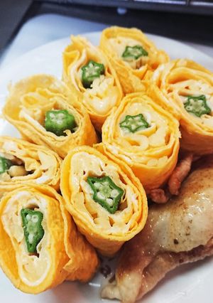 おくらチーズの卵ロール-レシピのメイン写真
