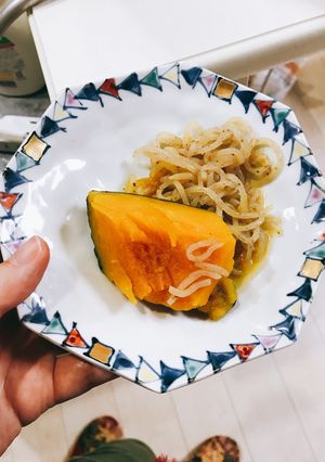 かぼちゃと糸こんにゃくの煮物-レシピのメイン写真