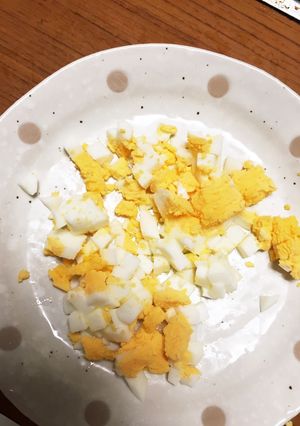 卵切り器で三回!タルタル用ゆで卵の切り方-レシピのメイン写真