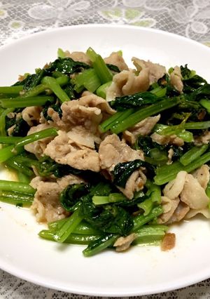 豚肉と小松菜の炒め物-レシピのメイン写真