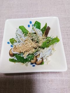 美味!ピーマンと椎茸炒めのしらす混ぜ-レシピのメイン写真
