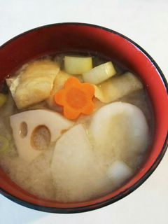 蓮根と大根のだんご汁-レシピのメイン写真