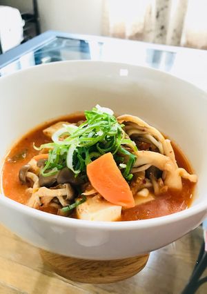 アレンジ広がる茸の酒粕トマトキムチスープ-レシピのメイン写真