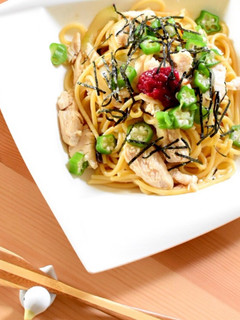 ささみとオクラの和風白だしパスタ-レシピのメイン写真