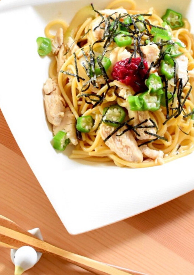 ささみとオクラの和風白だしパスタ-レシピのメイン写真