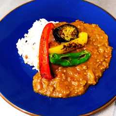 超簡単♡焼き野菜のっけキーマカレー-レシピのメイン写真