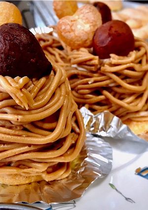 クリームたっぷりモンブラン-レシピのメイン写真