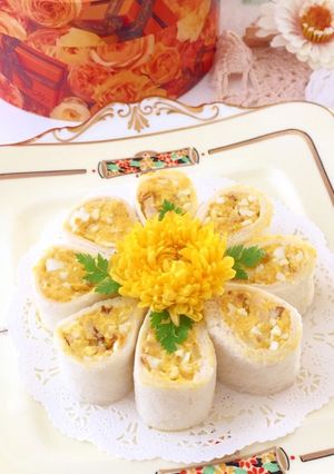 黄色いお花サンドイッチ-レシピのメイン写真