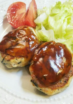 とり胸肉 ひじきと蓮根のハンバーグ-レシピのメイン写真