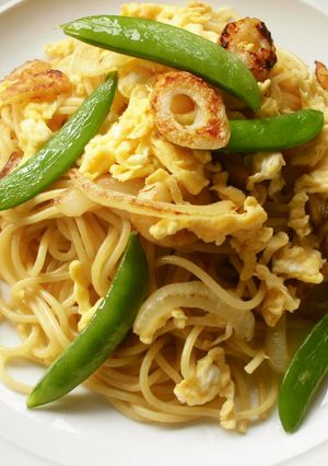 ちくわ&スナップエンドウの和風パスタ♪-レシピのメイン写真