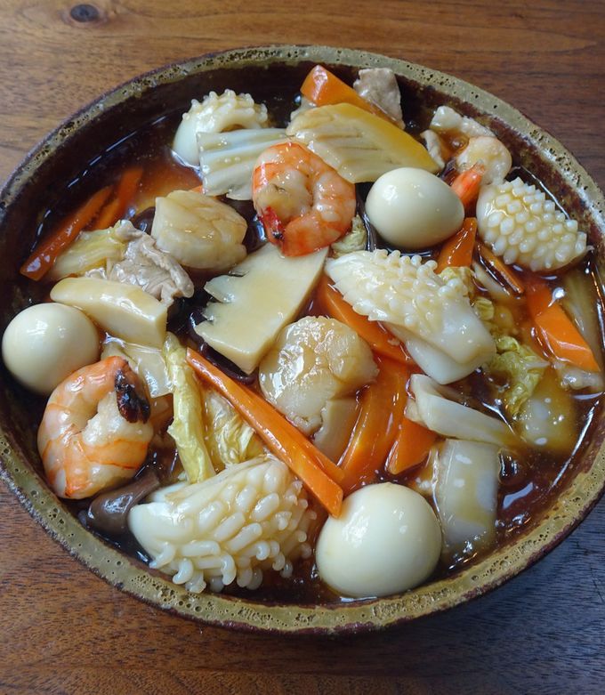 海鮮と白菜のうま煮の中華風丼 昭和レトロ 海鮮うま煮丼 食品サンプル