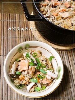 きのこと甘塩鮭の✿バタポン炊き込みご飯-レシピのメイン写真