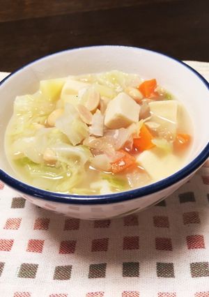 高野豆腐入り 塩麹 大豆スープ！-レシピのメイン写真