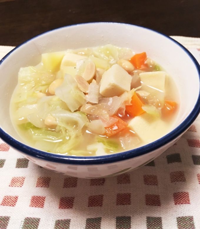 高野豆腐入り 塩麹 大豆スープ！-レシピのメイン写真