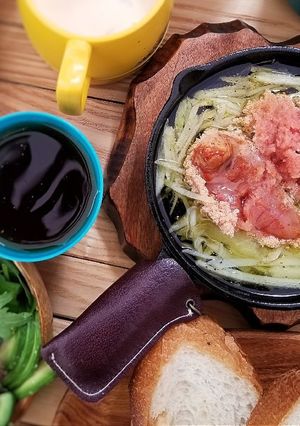 明太子のアヒージョ＊キャンプ飯-レシピのメイン写真