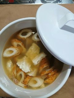 ちぎり豆腐と椎茸とちくわのお味噌汁-レシピのメイン写真