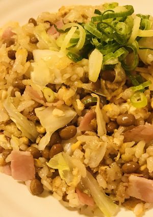 納豆入り★ベーコン＆キャベツチャーハン-レシピのメイン写真