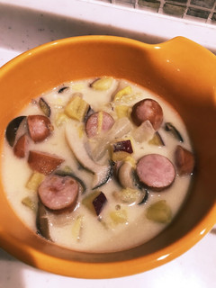 きのことさつまいもの簡単豆乳スープ-レシピのメイン写真