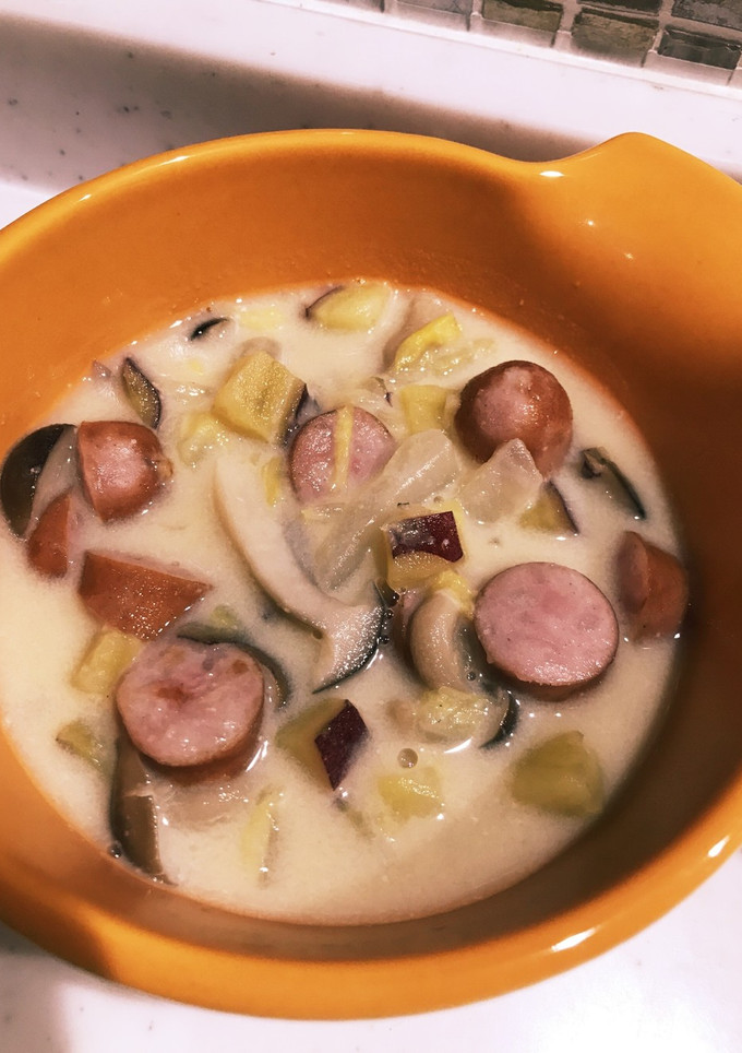 きのことさつまいもの簡単豆乳スープ-レシピのメイン写真