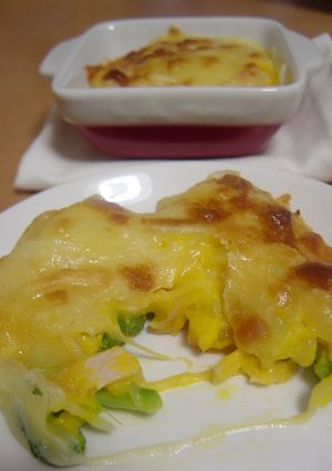 ブロッコリーと☆かぼちゃソースグラタン-レシピのメイン写真