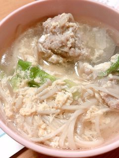 簡単☆キャベツと肉団子の卵スープ-レシピのメイン写真