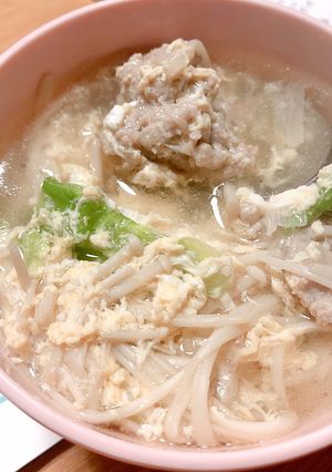 簡単☆キャベツと肉団子の卵スープ-レシピのメイン写真