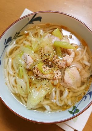 ひとりランチにぴったり！鶏ネギうどん-レシピのメイン写真
