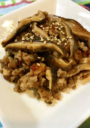 椎茸合挽き肉➕ピリ甘辛ご飯酒弁当の とも-レシピのメイン写真