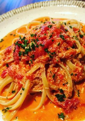 わたりカニの缶詰パスタ-レシピのメイン写真