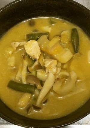 蓮根と鶏肉の南瓜ココナッツスープ-レシピのメイン写真