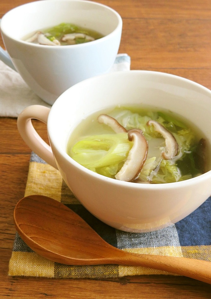 ほっこり簡単♪白菜と椎茸の葱生姜スープ-レシピのメイン写真