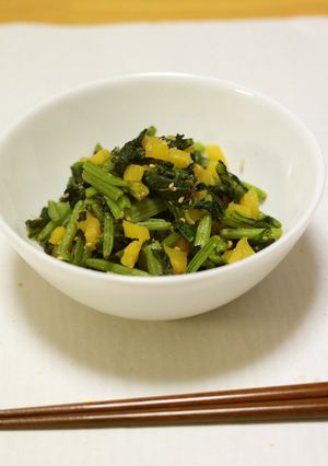 小松菜とたくあんの炒め物★神戸学校給食-レシピのメイン写真