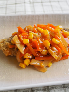 白身魚の野菜あんかけ★神戸学校給食-レシピのメイン写真