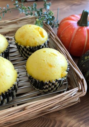 ハロウィンに♡簡単！かぼちゃ蒸しパン-レシピのメイン写真